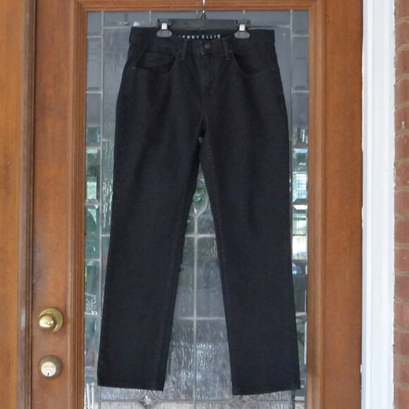 PERRY ELLIS BLACK JEANS SIZE 30X29 - Picture 1 of 8